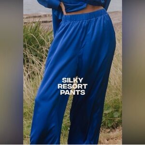 Daily Drills Royal Blue Silky Resort Pants Size S NWT